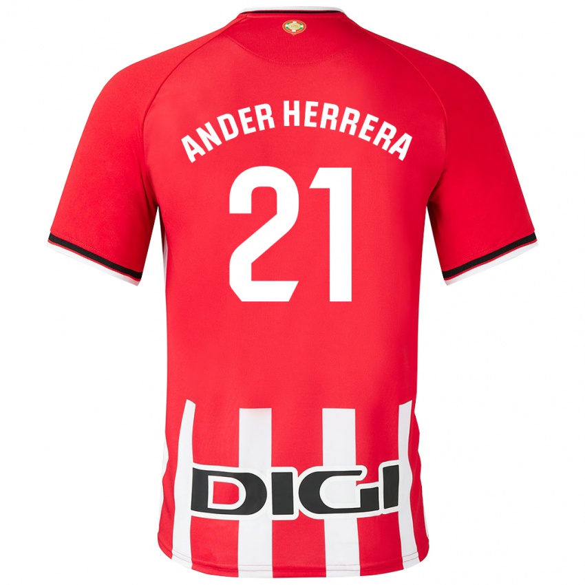 Niño Camiseta Ander Herrera #21 Rojo 1ª Equipación 2023/24 La Camisa Argentina