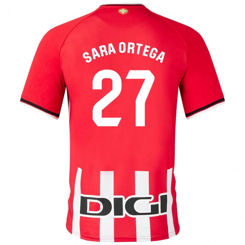 Niño Camiseta Sara Ortega Ruiz #27 Rojo 1ª Equipación 2023/24 La Camisa Argentina