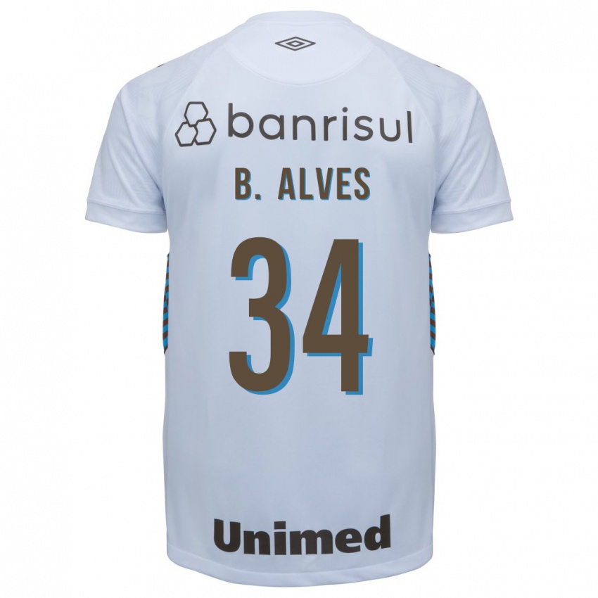 Niño Camiseta Bruno Alves #34 Blanco 2ª Equipación 2023/24 La Camisa Argentina