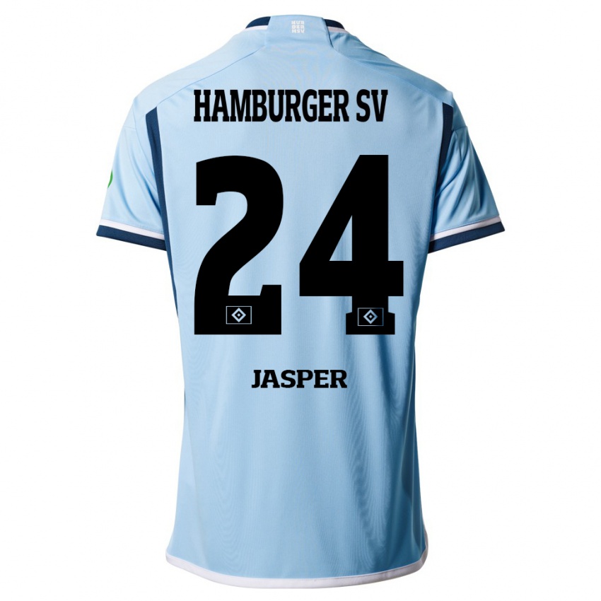 Niño Camiseta Jan-Lukas Jasper #24 Azul 2ª Equipación 2023/24 La Camisa Argentina