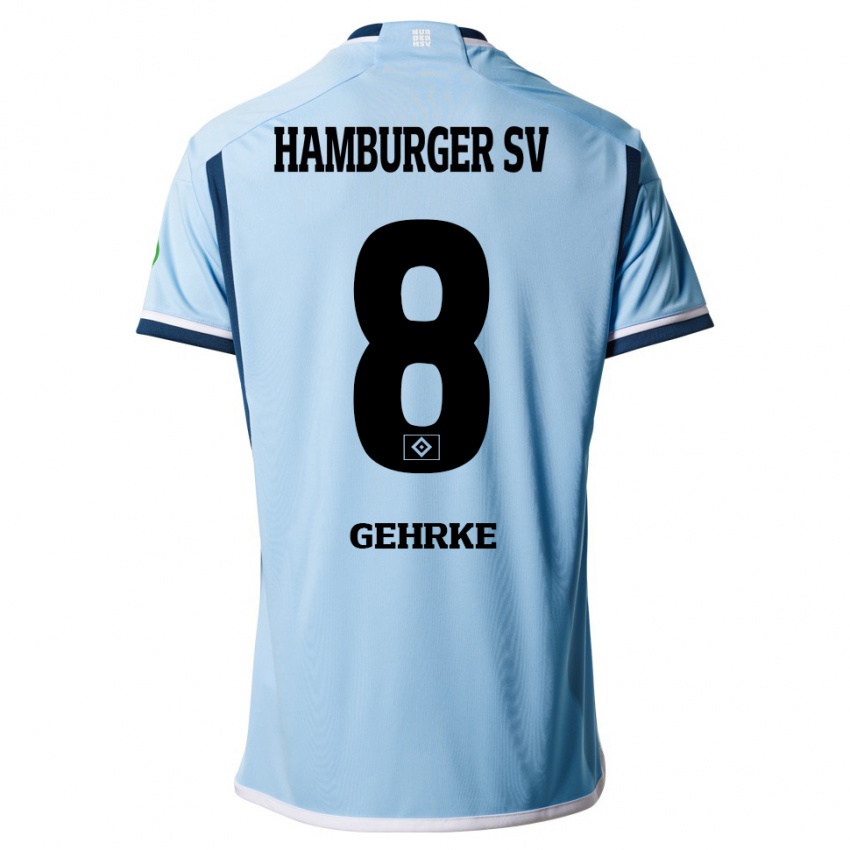 Niño Camiseta Stefan Gehrke #8 Azul 2ª Equipación 2023/24 La Camisa Argentina