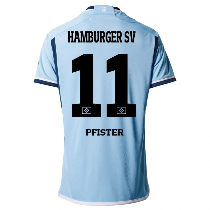 Niño Camiseta Edward Pfister #11 Azul 2ª Equipación 2023/24 La Camisa Argentina