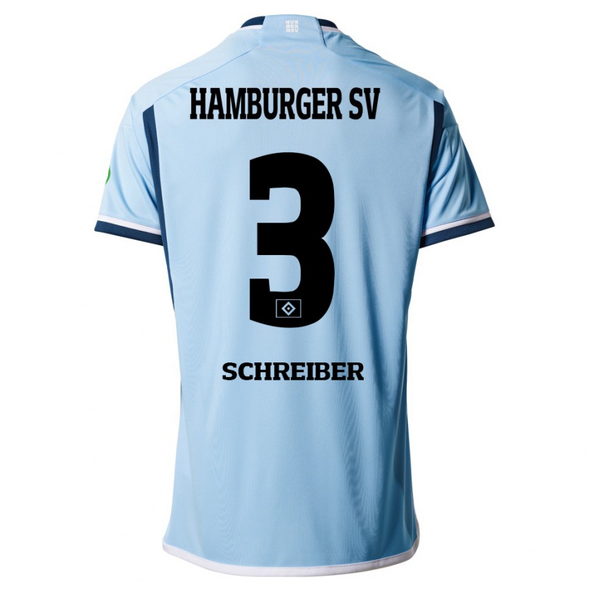 Niño Camiseta David Schreiber #3 Azul 2ª Equipación 2023/24 La Camisa Argentina