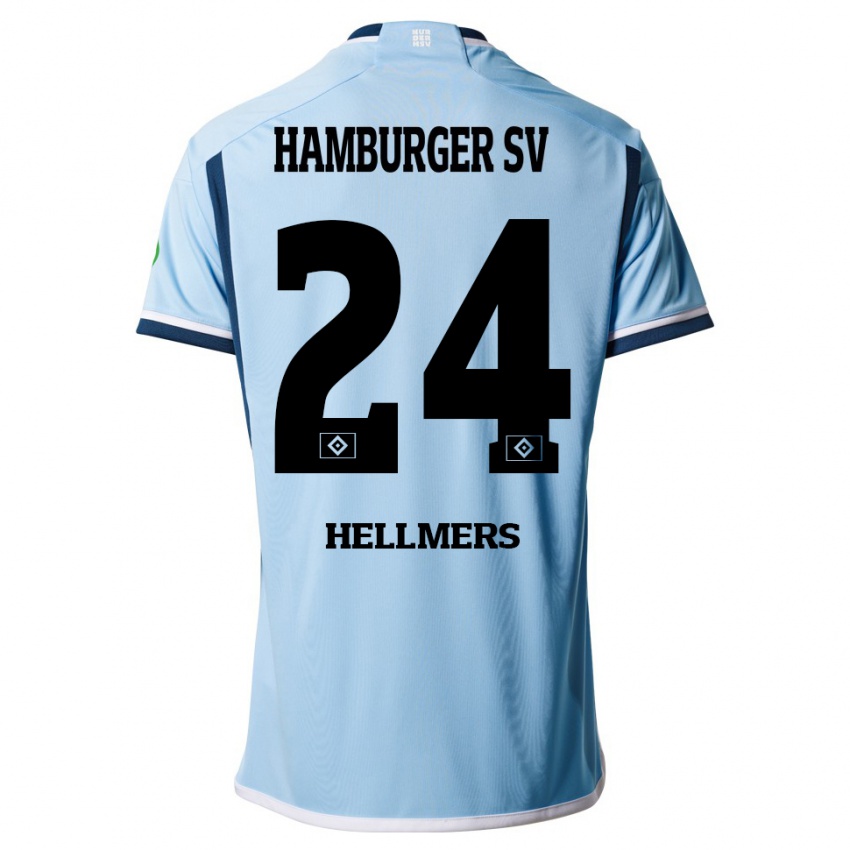 Niño Camiseta Maximilian Hellmers #24 Azul 2ª Equipación 2023/24 La Camisa Argentina