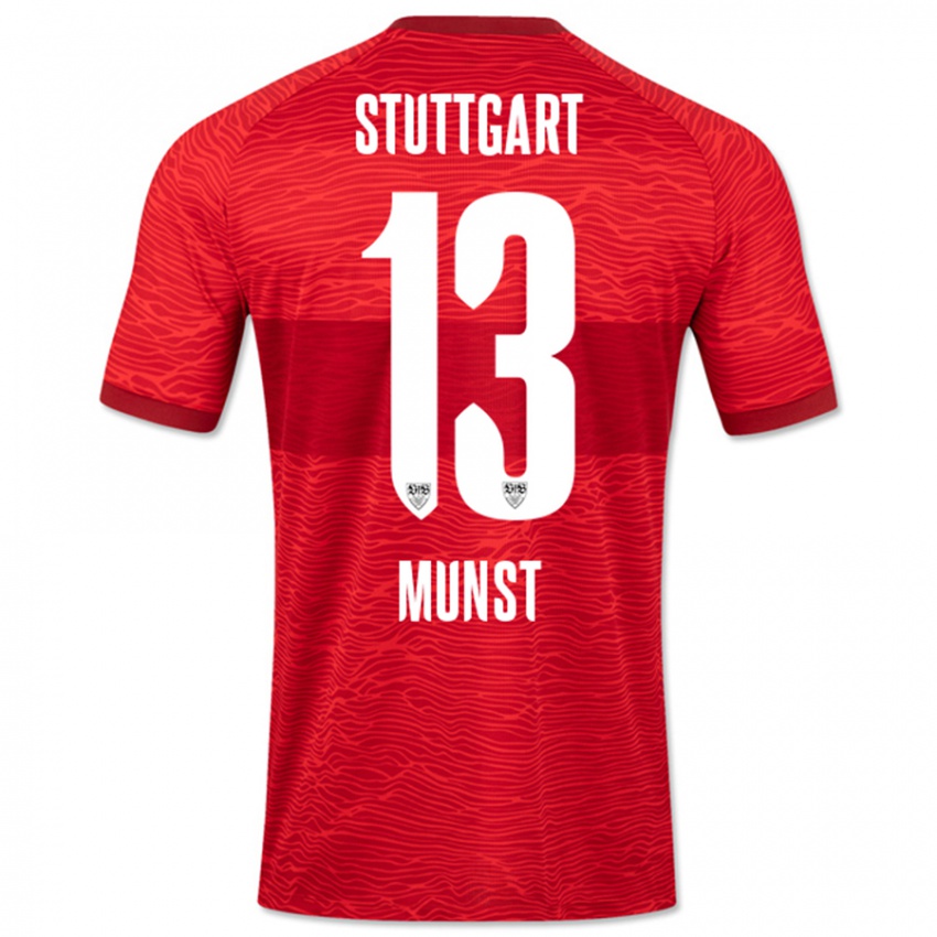 Niño Camiseta Leonhard Münst #13 Rojo 2ª Equipación 2023/24 La Camisa Argentina