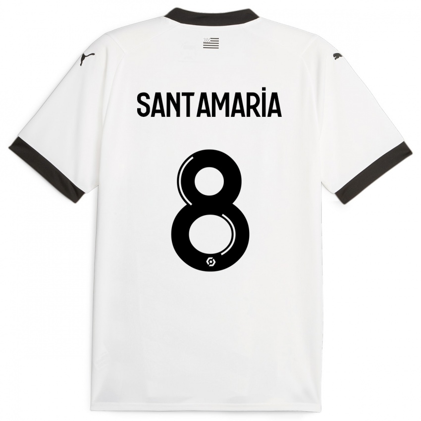 Niño Camiseta Baptiste Santamaria #8 Blanco 2ª Equipación 2023/24 La Camisa Argentina