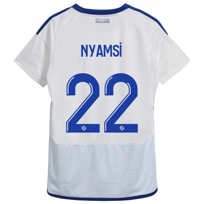 Niño Camiseta Gerzino Nyamsi #22 Blanco 2ª Equipación 2023/24 La Camisa Argentina