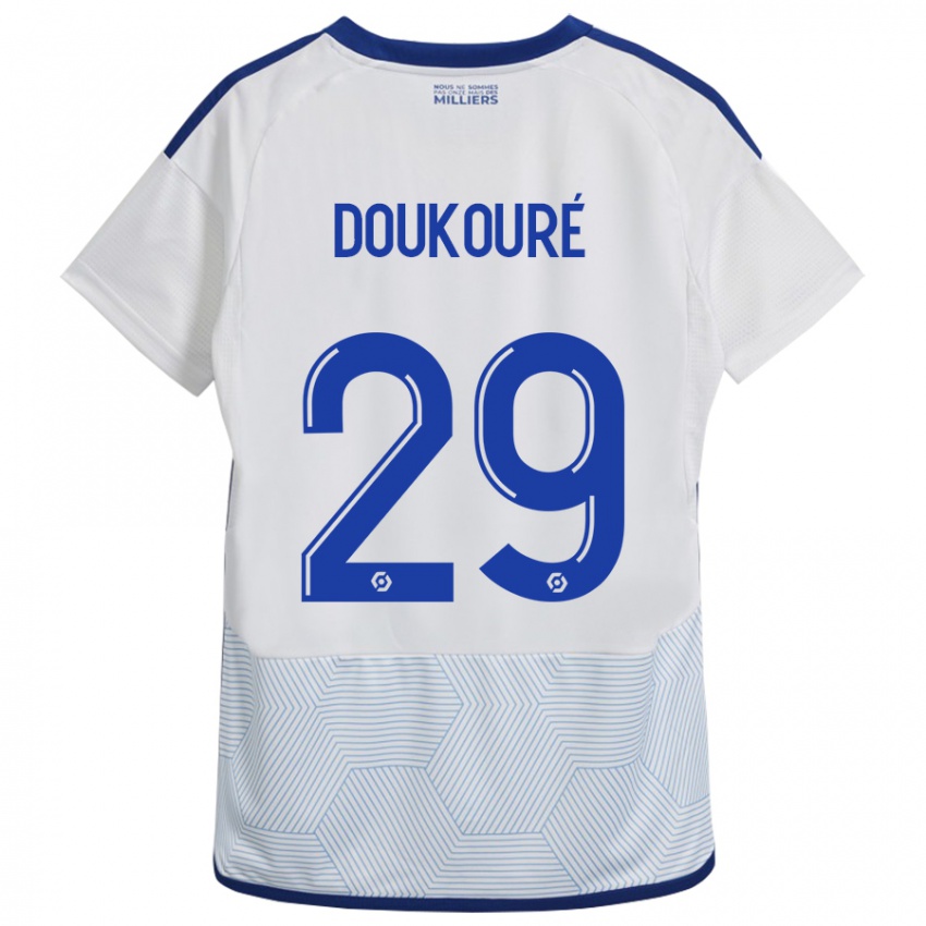 Niño Camiseta Ismaël Doukouré #29 Blanco 2ª Equipación 2023/24 La Camisa Argentina