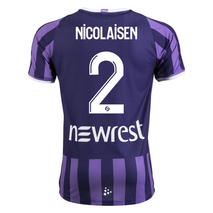 Niño Camiseta Rasmus Nicolaisen #2 Morado 2ª Equipación 2023/24 La Camisa Argentina