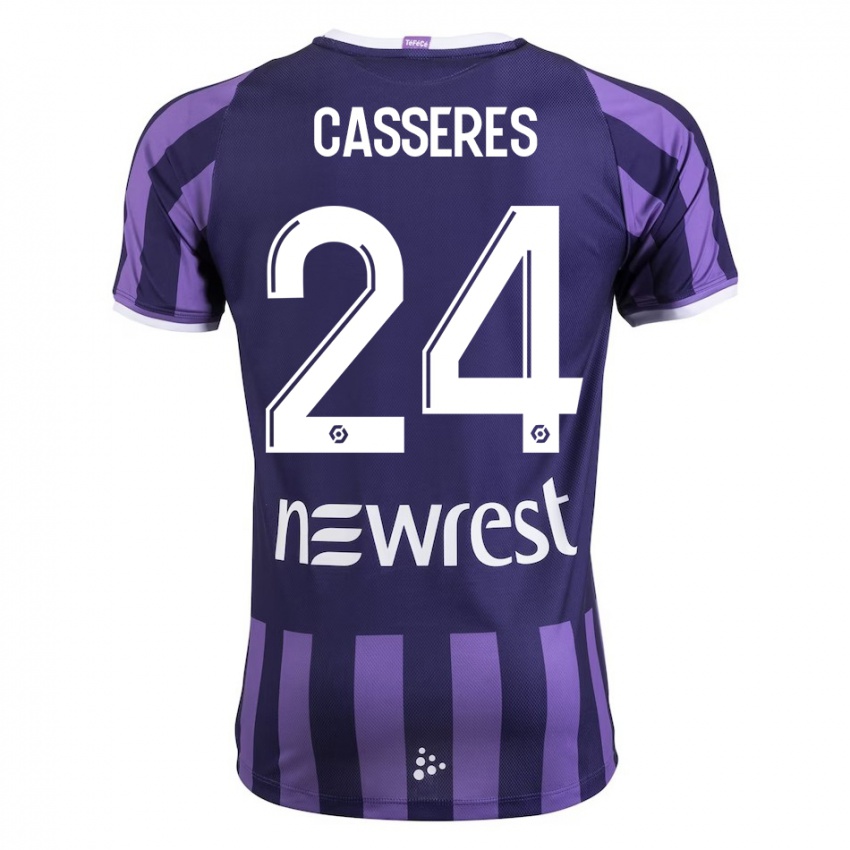 Niño Camiseta Cristian Cásseres Jr. #24 Morado 2ª Equipación 2023/24 La Camisa Argentina