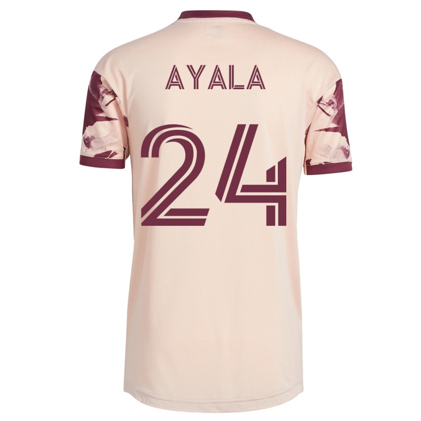 Niño Camiseta David Ayala #24 Blanquecino 2ª Equipación 2023/24 La Camisa Argentina