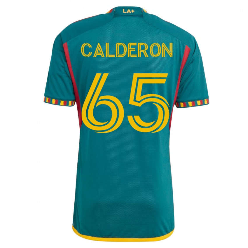 Niño Camiseta Juan Calderón #65 Verde 2ª Equipación 2023/24 La Camisa Argentina