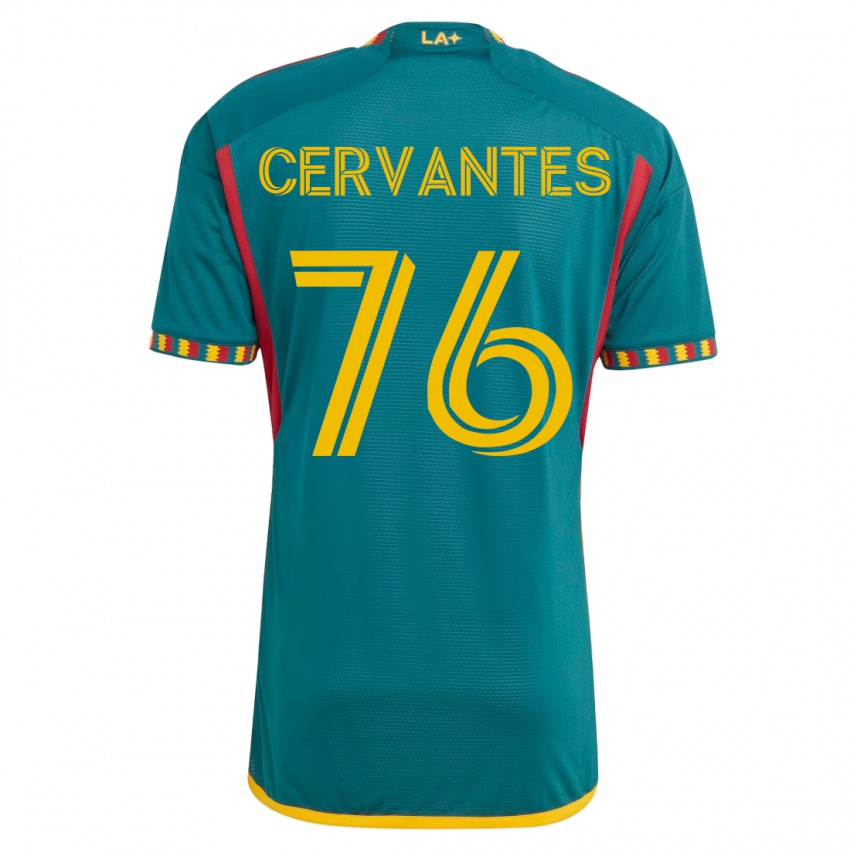 Niño Camiseta Aaron Cervantes #76 Verde 2ª Equipación 2023/24 La Camisa Argentina
