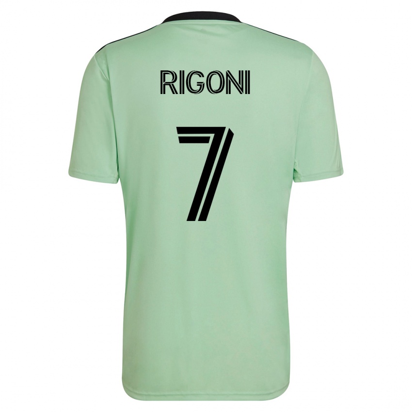 Niño Camiseta Emiliano Rigoni #7 Verde Claro 2ª Equipación 2023/24 La Camisa Argentina