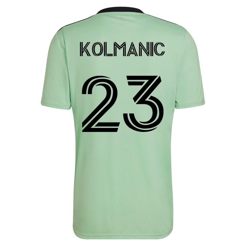 Niño Camiseta Zan Kolmanic #23 Verde Claro 2ª Equipación 2023/24 La Camisa Argentina