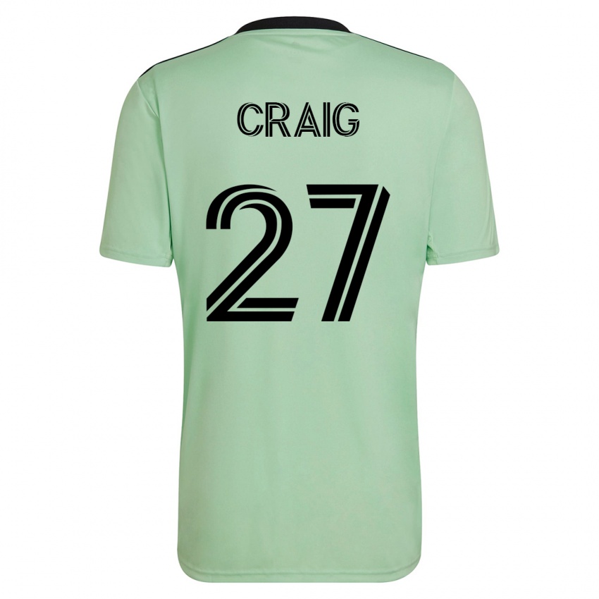 Niño Camiseta Brandan Craig #27 Verde Claro 2ª Equipación 2023/24 La Camisa Argentina