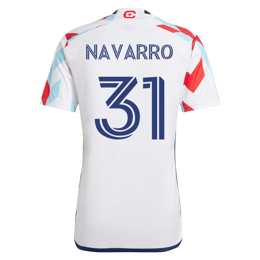 Niño Camiseta Federico Navarro #31 Blanco Azul 2ª Equipación 2023/24 La Camisa Argentina