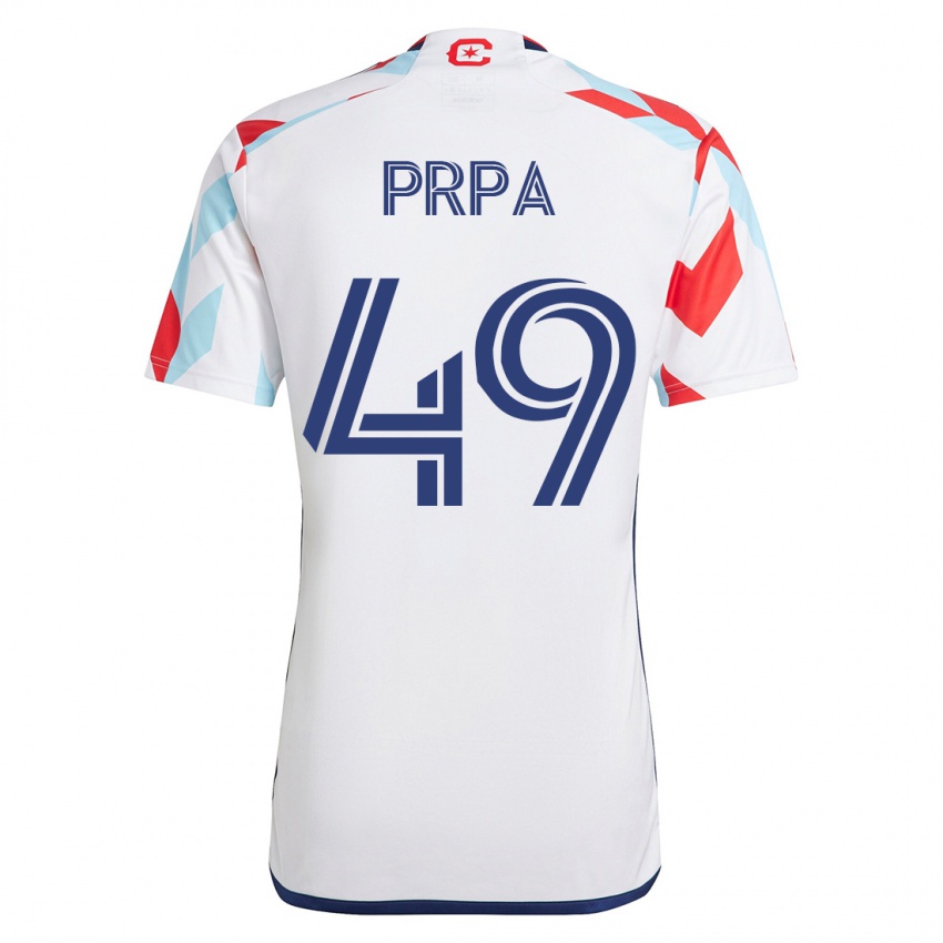 Niño Camiseta Luka Prpa #49 Blanco Azul 2ª Equipación 2023/24 La Camisa Argentina
