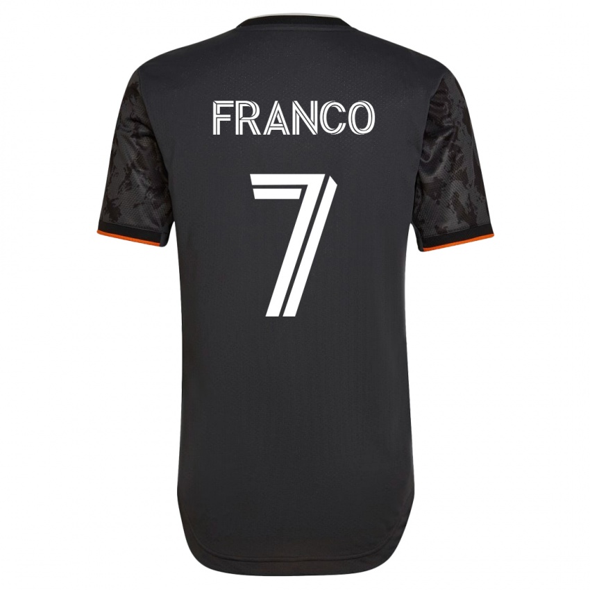 Niño Camiseta Iván Franco #7 Negro 2ª Equipación 2023/24 La Camisa Argentina