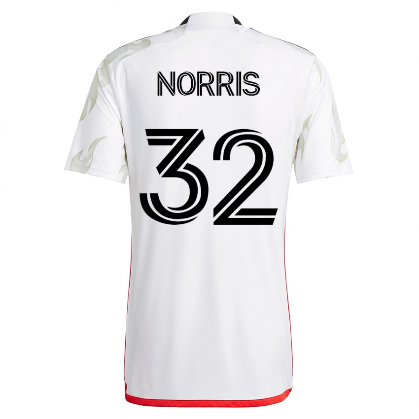 Niño Camiseta Nolan Norris #32 Blanco 2ª Equipación 2023/24 La Camisa Argentina