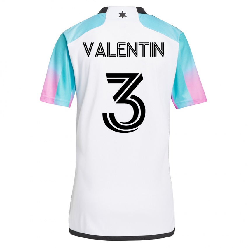 Niño Camiseta Zarek Valentin #3 Blanco 2ª Equipación 2023/24 La Camisa Argentina