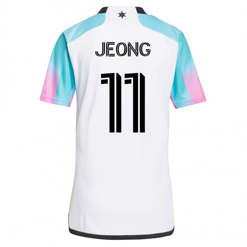 Niño Camiseta Sang-Bin Jeong #11 Blanco 2ª Equipación 2023/24 La Camisa Argentina