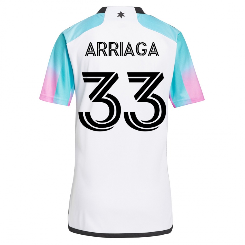 Niño Camiseta Kervin Arriaga #33 Blanco 2ª Equipación 2023/24 La Camisa Argentina