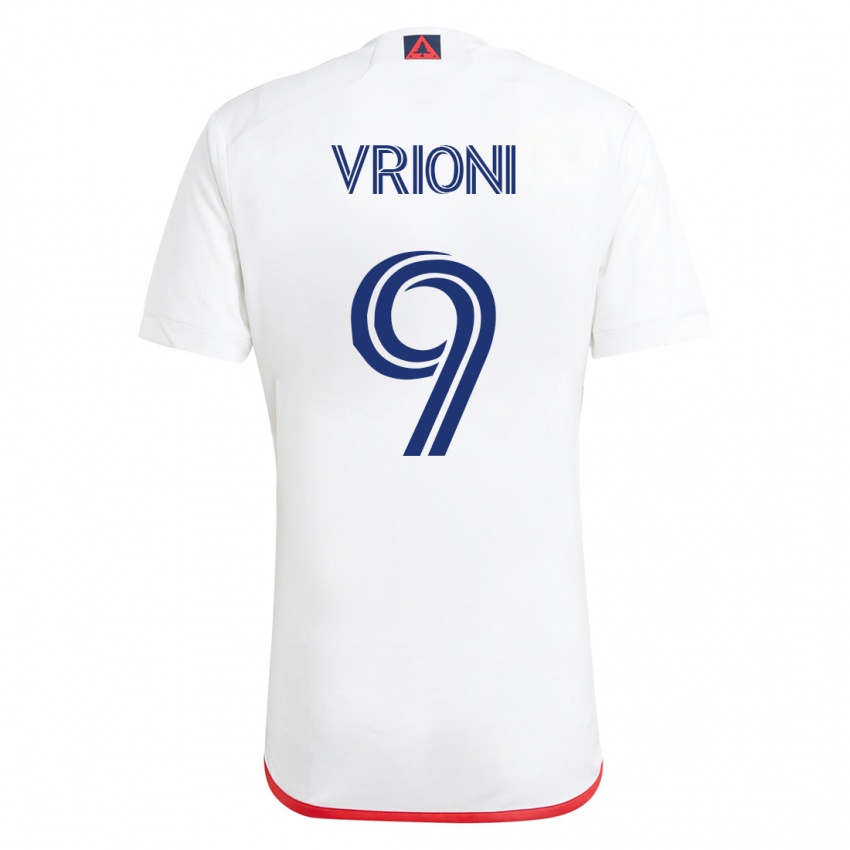 Niño Camiseta Giacomo Vrioni #9 Blanco Rojo 2ª Equipación 2023/24 La Camisa Argentina