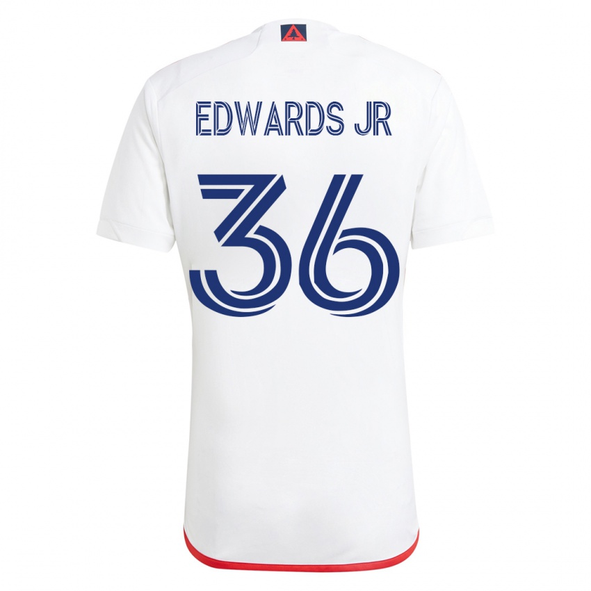 Niño Camiseta Earl Edwards Jr. #36 Blanco Rojo 2ª Equipación 2023/24 La Camisa Argentina