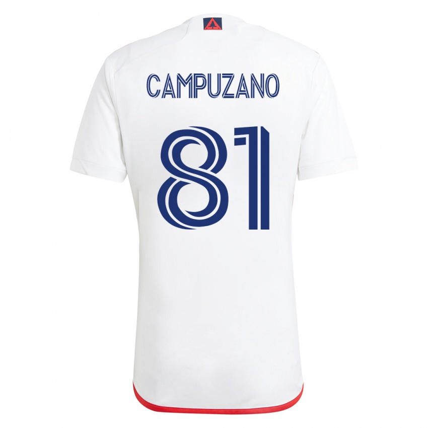 Niño Camiseta Nico Campuzano #81 Blanco Rojo 2ª Equipación 2023/24 La Camisa Argentina