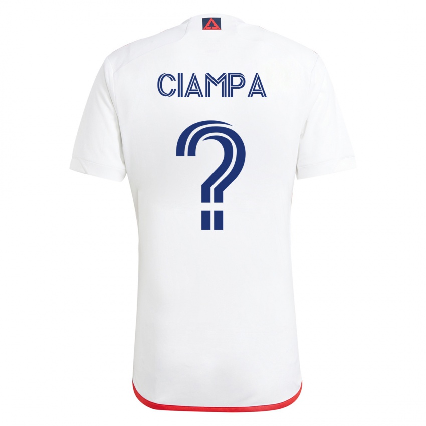 Niño Camiseta Giuseppe Ciampa #0 Blanco Rojo 2ª Equipación 2023/24 La Camisa Argentina