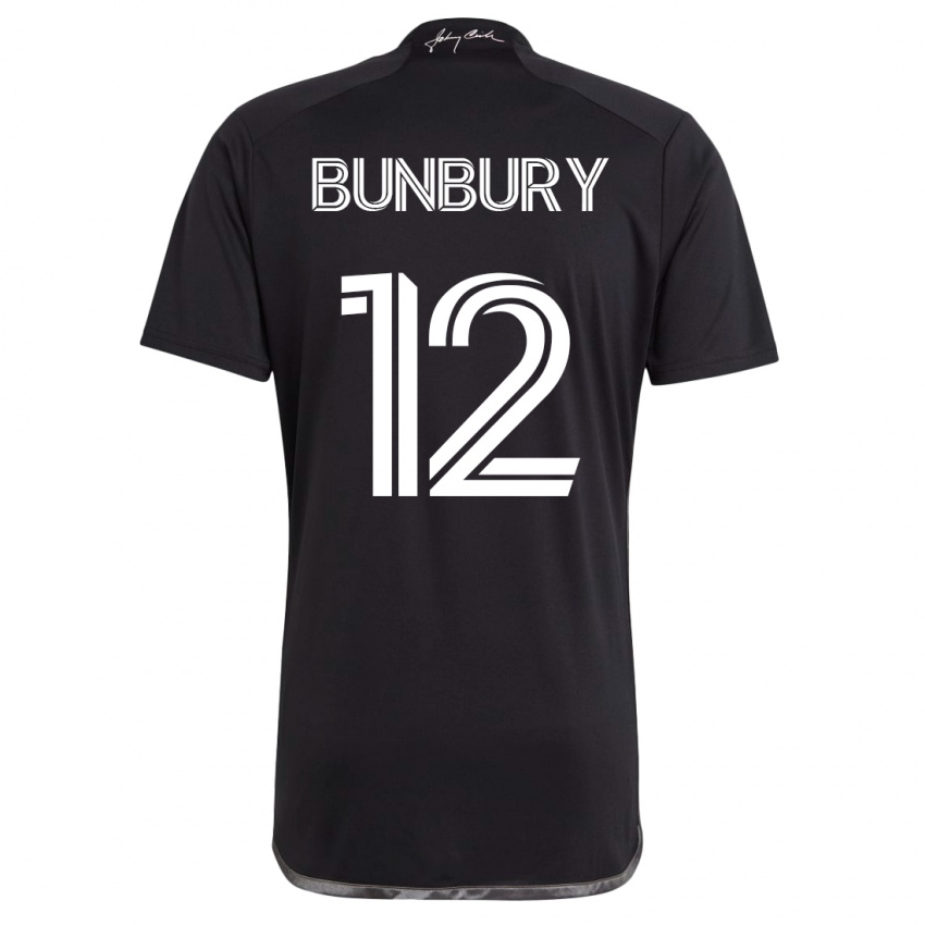 Niño Camiseta Teal Bunbury #12 Negro 2ª Equipación 2023/24 La Camisa Argentina