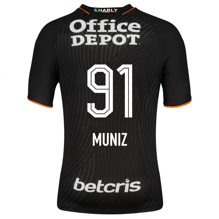 Niño Camiseta Brandon Muñiz #91 Negro 2ª Equipación 2023/24 La Camisa Argentina