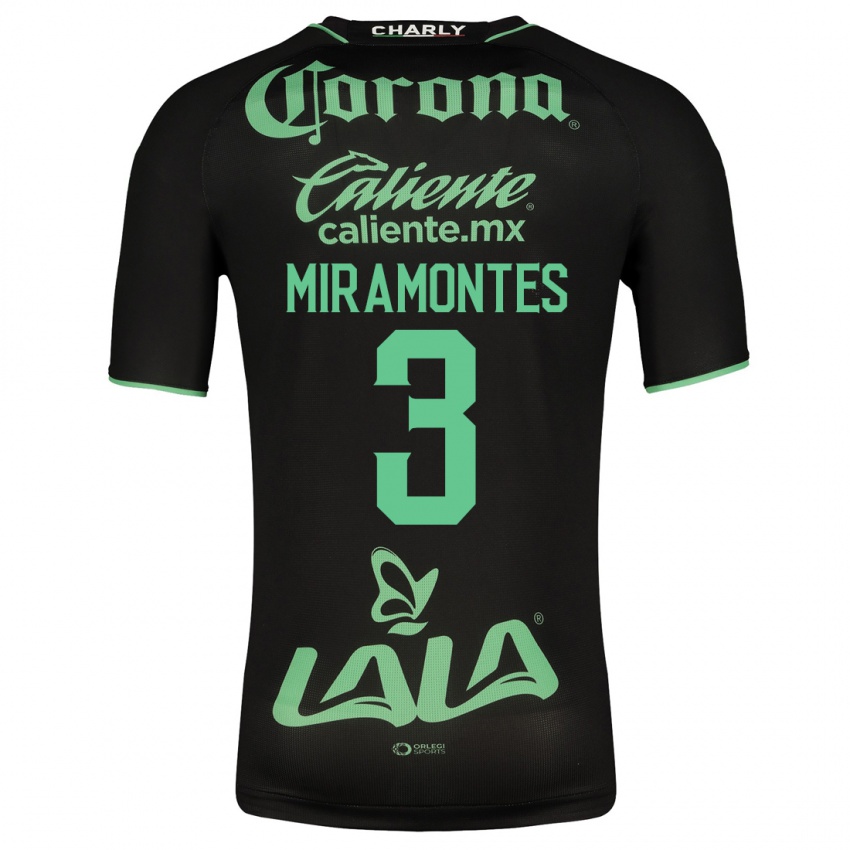 Niño Camiseta Natalia Miramontes #3 Negro 2ª Equipación 2023/24 La Camisa Argentina