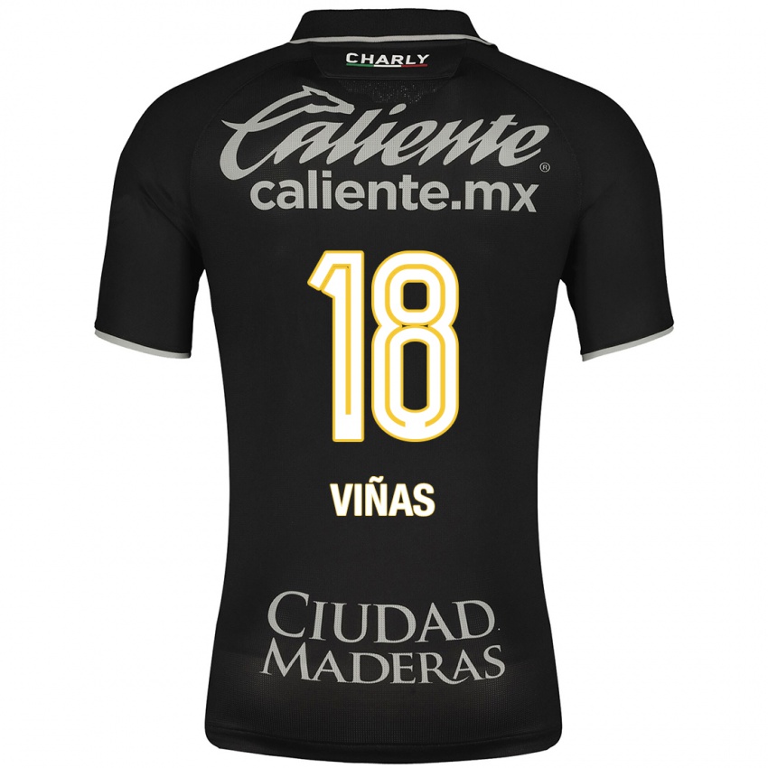 Niño Camiseta Federico Viñas #18 Negro 2ª Equipación 2023/24 La Camisa Argentina