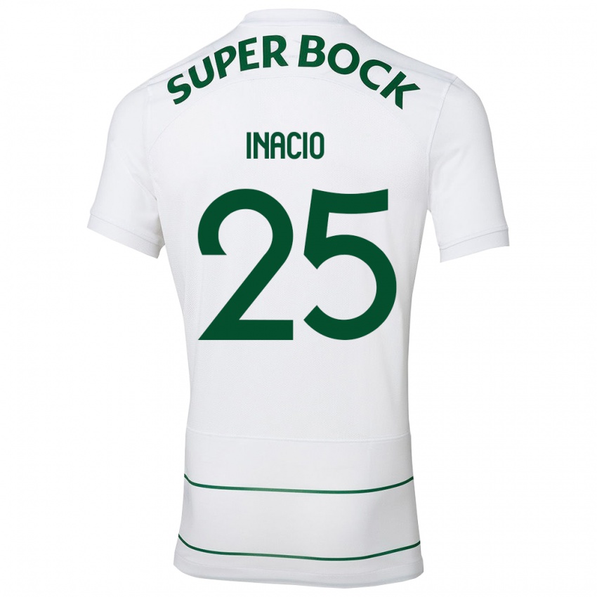 Niño Camiseta Gonçalo Inácio #25 Blanco 2ª Equipación 2023/24 La Camisa Argentina