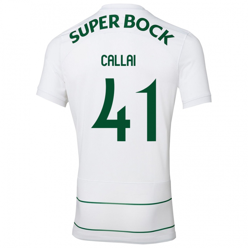 Niño Camiseta Diego Callai #41 Blanco 2ª Equipación 2023/24 La Camisa Argentina