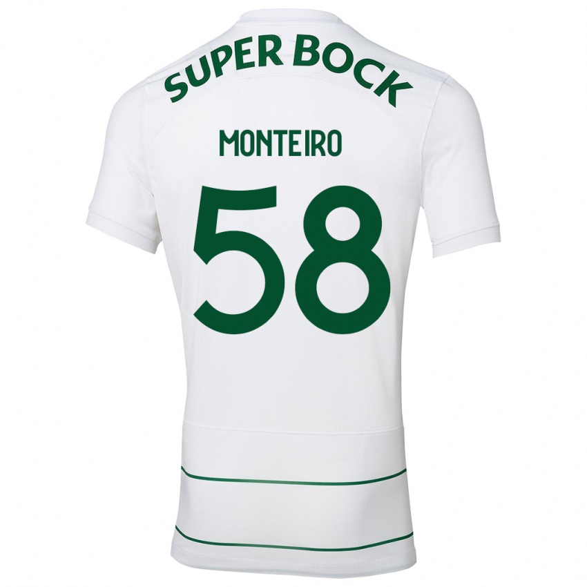 Niño Camiseta David Monteiro #58 Blanco 2ª Equipación 2023/24 La Camisa Argentina