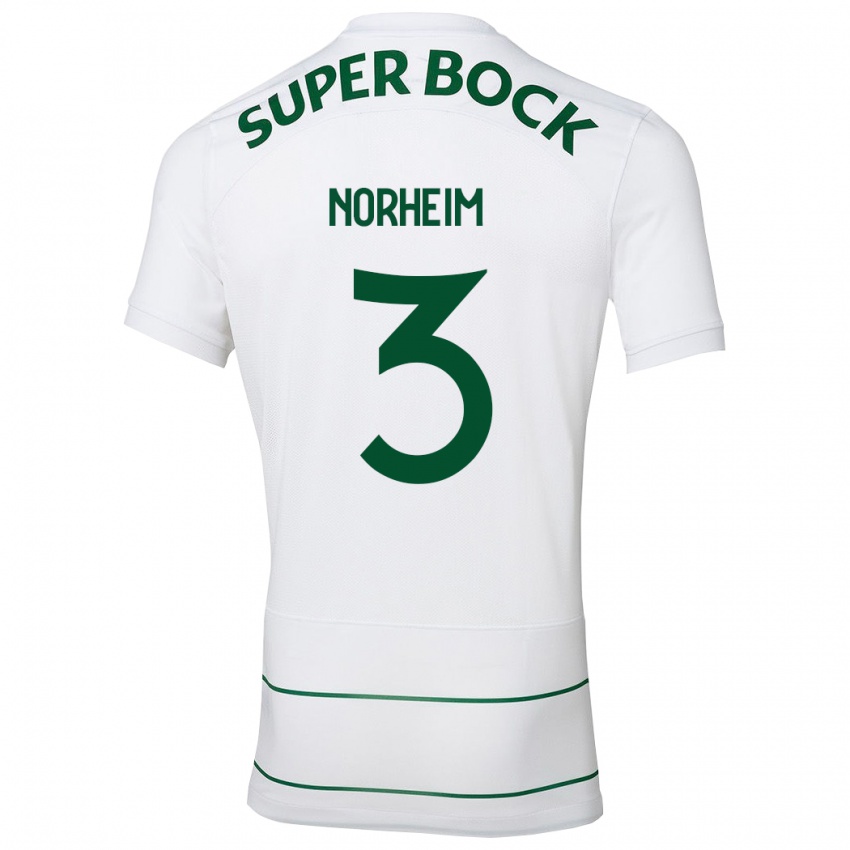 Niño Camiseta Andrea Norheim #3 Blanco 2ª Equipación 2023/24 La Camisa Argentina