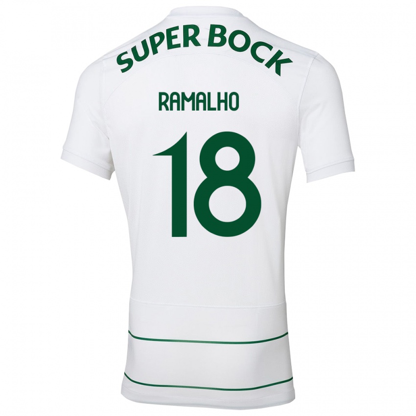 Niño Camiseta Inês Filipa Ramalho Gonçalves #18 Blanco 2ª Equipación 2023/24 La Camisa Argentina