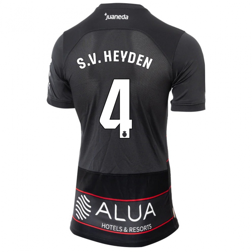 Niño Camiseta Siebe Van Der Heyden #4 Negro 2ª Equipación 2023/24 La Camisa Argentina