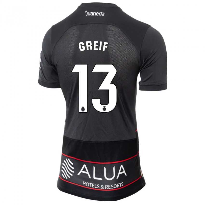 Niño Camiseta Dominik Greif #13 Negro 2ª Equipación 2023/24 La Camisa Argentina