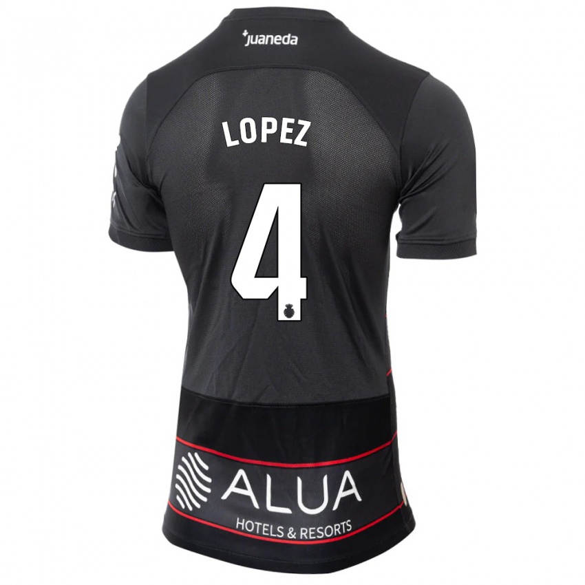 Niño Camiseta David López #4 Negro 2ª Equipación 2023/24 La Camisa Argentina