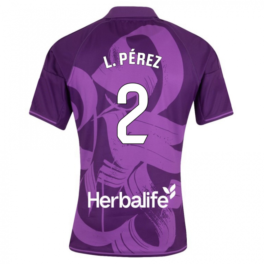 Niño Camiseta Luis Pérez #2 Violeta 2ª Equipación 2023/24 La Camisa Argentina