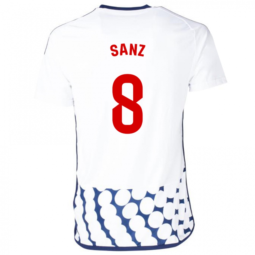 Niño Camiseta Álvaro Sanz #8 Blanco 2ª Equipación 2023/24 La Camisa Argentina