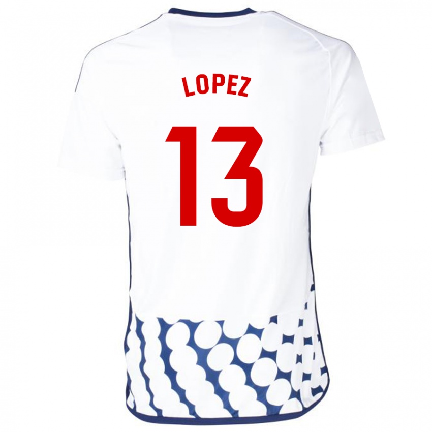 Niño Camiseta Luis López #13 Blanco 2ª Equipación 2023/24 La Camisa Argentina