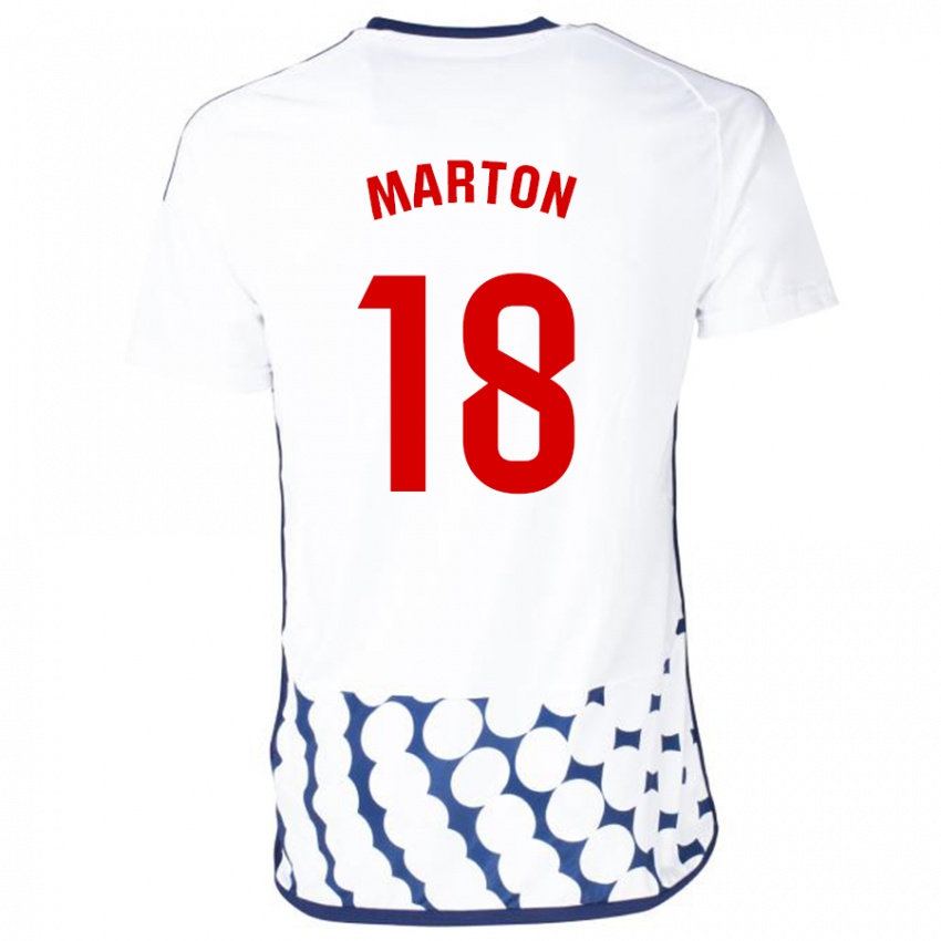 Niño Camiseta Javier Martón #18 Blanco 2ª Equipación 2023/24 La Camisa Argentina