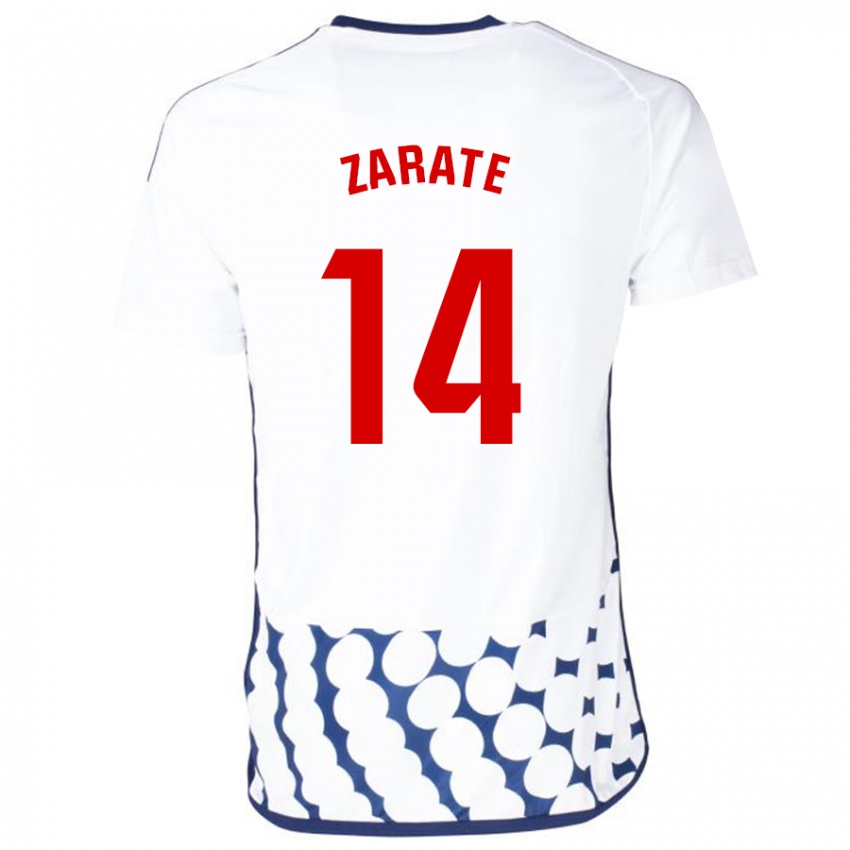 Niño Camiseta Hugo Zárate #14 Blanco 2ª Equipación 2023/24 La Camisa Argentina