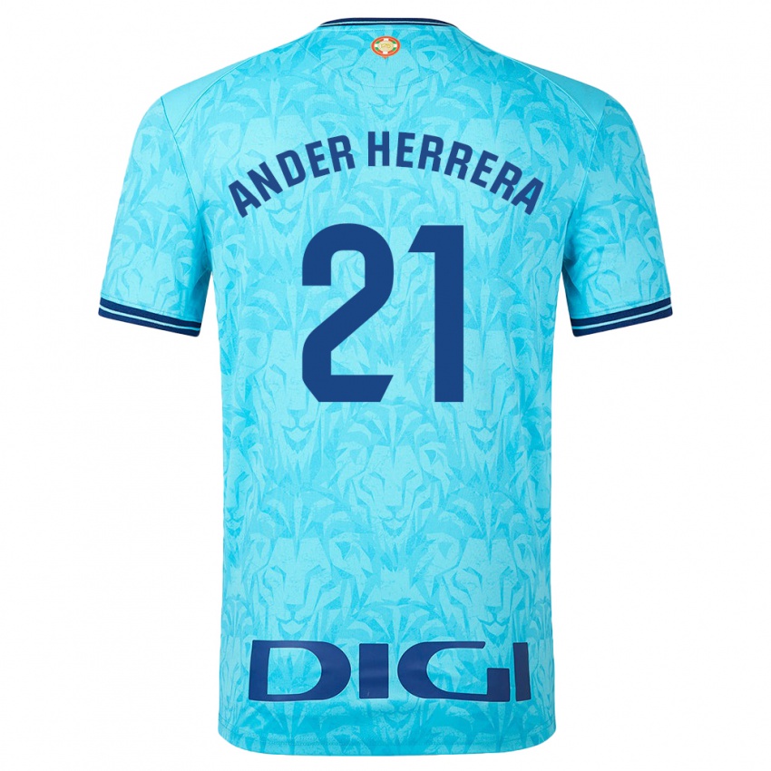 Niño Camiseta Ander Herrera #21 Cielo Azul 2ª Equipación 2023/24 La Camisa Argentina