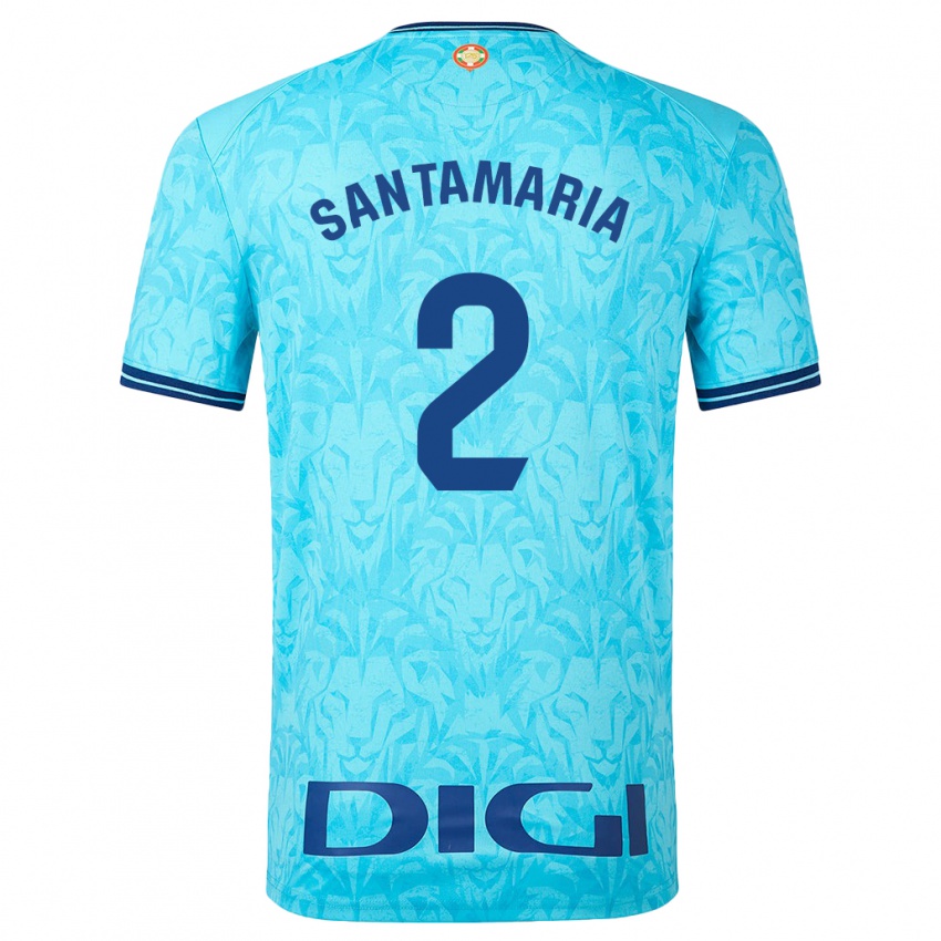 Niño Camiseta Unai Santamaría #2 Cielo Azul 2ª Equipación 2023/24 La Camisa Argentina